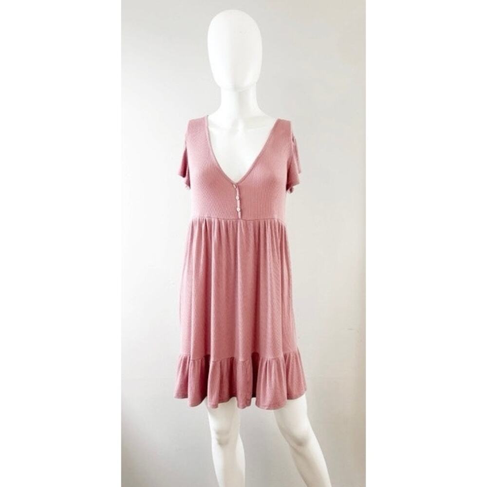 See You Monday Mauve Babydoll Above-The-Knee Dress - Size M